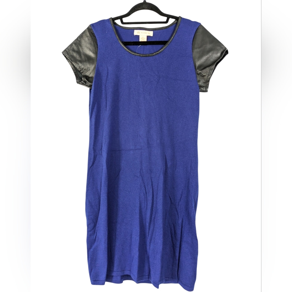 Wythe NY Blue‎ With Black Leather Accents Dress Whimsigoth